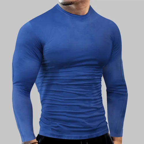 Miniatura 28 de Camisas de compresión atléticas de manga larga para hombre, capa base, camisa de entrenamiento atlético, camisas de compresión, camisetas deportivas