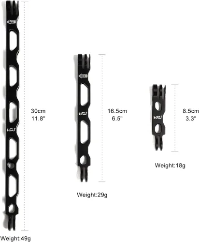 Miniatura 4 de HSU - Kit de brazo de extensión de aleación de aluminio para casco de montaje en poste de metal, soporte de brazo de extensión para GoPro Hero Negro