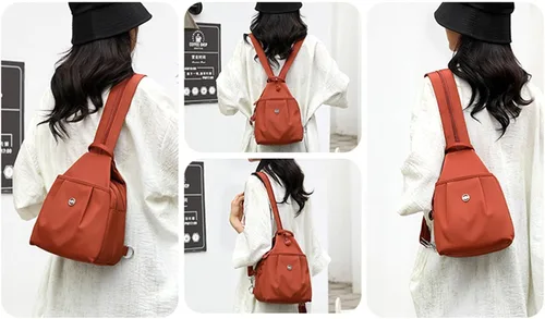 Miniatura 3 de Mochila convertible para mujer, impermeable, Oxford, 3 en 1, antirrobo, bolsa cruzada de viaje para viajes, Negro