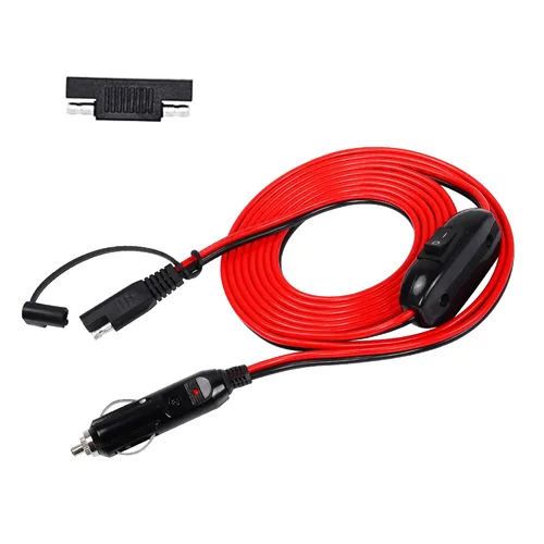 SinLoon Cable de cargador de batería SAE con interruptor, 12 V 10 A, enchufe macho a impermeable, adaptador de liberación rápida, cable de carga con