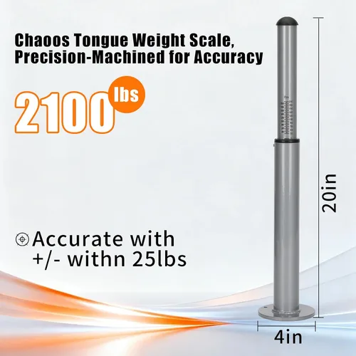 Miniatura 3 de Báscula de peso de lengua de remolque de 2100 libras para remolque seguro, resistente a la corrosión y duradera, kit de accesorios de herramientas