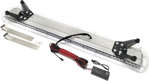 Miniatura 4 de CFLMYYXGS 12V-24V 44" 88 LED ámbar/luz blanca en la azotea barra de luz de advertencia de emergencia 26 patrones estroboscópicos vehículos ley