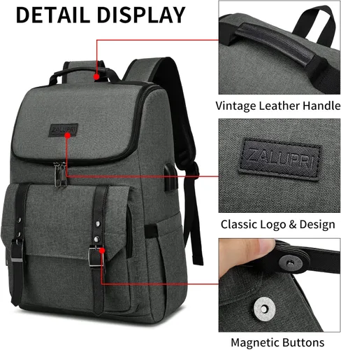 Miniatura 3 de Mochila de trabajo para laptop para mujeres y hombres, mochila de viaje de 15.6 pulgadas, elegante mochila para profesores, mochila casual