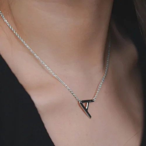 Miniatura 3 de Sterling Silver Sideways Initial Necklace - Initial Necklaces for Women - Letter Necklace for Women - Initial Necklace - Letter Necklace - Initial