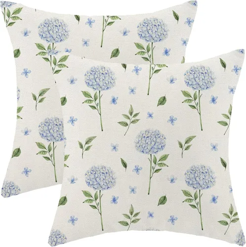 Miniatura 15 de AEIOAE Fundas de Almohada de Primavera 12x20 Pulgadas Juego de 2, Fundas de Almohadas Decorativas de Flores Silvestres y Plantas Verde Salvia