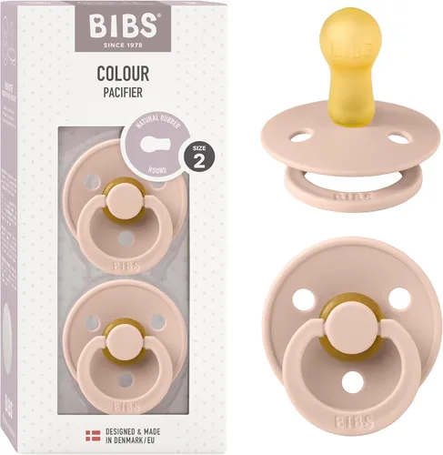 Miniatura 35 de BIBS - Paquete de 2 chupetes Bibs Colour, calmante, libre de bisfenol A, punta redonda, látex de goma natural Noche de vainilla