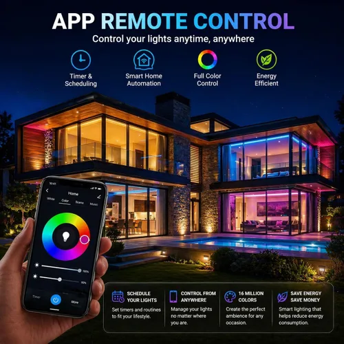Paquete de 2 bombillas inteligentes, LED A19 que cambian de color (800 lúmenes), WiFi y Bluetooth, sincronización de música, compatible con Alexa y
