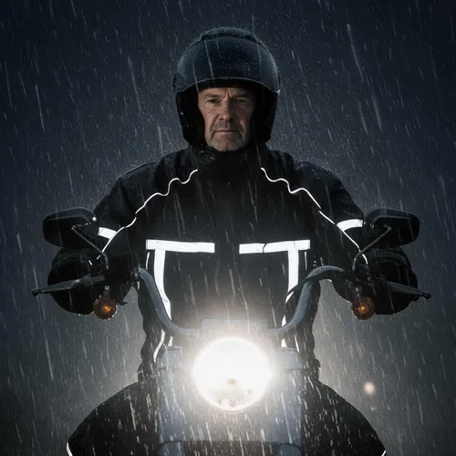 Miniatura 5 de Milwaukee Leather MPM9510 - Traje de lluvia para hombre, resistente al agua, para motocicleta, con cinta reflectante Hi Vis, en color negro