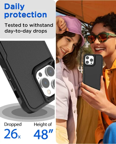 Miniatura 4 de AICase Funda para iPhone 14 Pro Max con protector de pantalla de vidrio + lente de cámara, resistente protección contra caídas, cuerpo completo