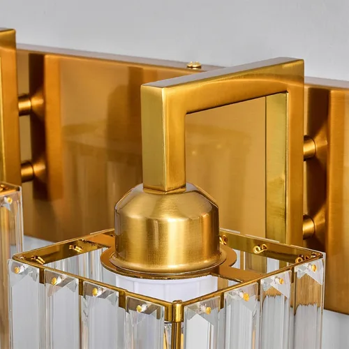 Miniatura 6 de Moderna lámpara de cristal para pared/tocador de baño, de 5 luces, color cromo Oro torcido