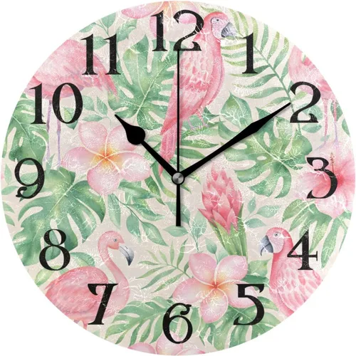 Miniatura 24 de Reloj de pared con mariposas moradas, silencioso, funciona con pilas, floral, sin tictac, decorativo, reloj analógico de cuarzo redondo de 9.5 A01