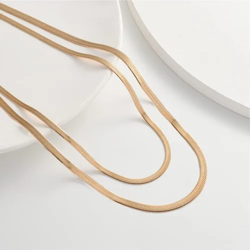 Miniatura 2 de YANODA Collar de espiga para mujer, collares de oro de 14 quilates para mujer, delicado collar de oro en capas para mujer, collar de cadena