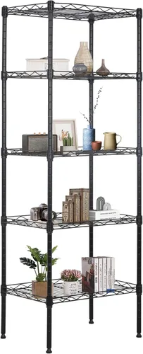Miniatura 24 de FDW - Estantería metálica : 6 estantes de alambre de acero resistente ajustables, con ruedas, 48 pulgadas (L) x 18 pulgadas (An) x 76 pulgadas (A)