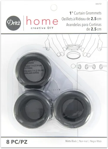 Miniatura 10 de Cortina con arandelas 1 pulgada, diámetro del plástico interior 8/Pkg Blanco