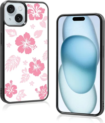 Miniatura 10 de Funda para iPhone 8 Plus y iPhone 7 Plus, linda funda Kawaii azul hibisco hawaiano floral estética floral para niñas preppy mujeres