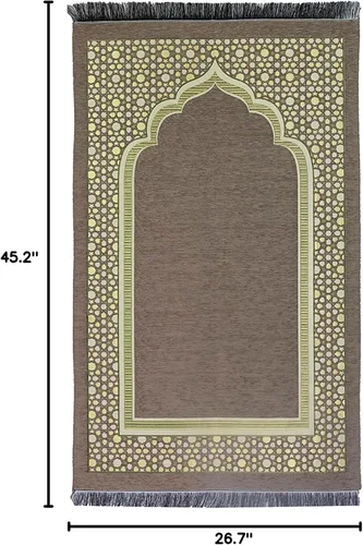 Miniatura 3 de Modefa Tapete de oración islámica turca, felpilla tejida fina, Sajjadah, intrincada alfombra de oración para Ramadán, regalo de Eid de Ramadán