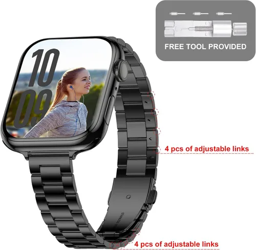 Miniatura 6 de Correa delgada compatible con Apple Watch de 1.654 in 1.811 in 1.614 in 1.772 in 1.575 in 1.732 in 1.496 in, pulsera de lujo delgada y ligera