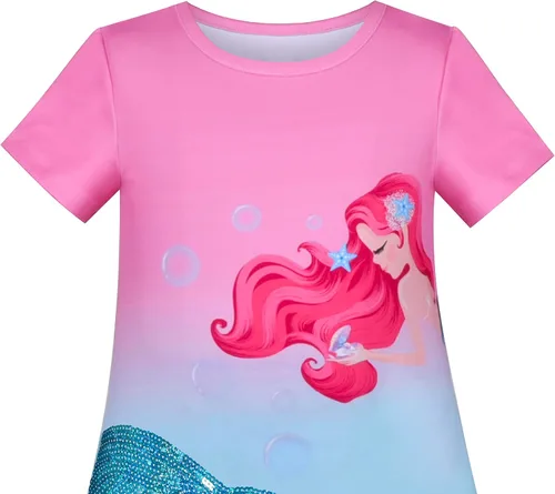 Miniatura 3 de Sunny Fashion Camiseta de vestir para niñas, con apliques de ardilla, talla 3-8, Rosado