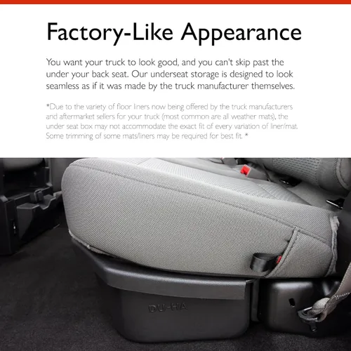 Miniatura 7 de DuHa 20078 - Almacenamiento debajo del asiento para F150 SuperCrew 2009-2014 con un subwoofer de fábrica Organizador de asiento trasero negro