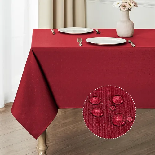 Miniatura 8 de Veblandy Mantel rectangular impermeable de 60 x 104 pulgadas, mantel texturizado de lino, resistente a las manchas y a las arrugas, lavable, mantel