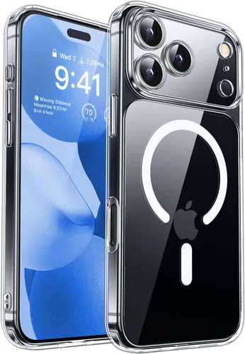 Miniatura 30 de CANSHN Funda magnética compatible con iPhone 17 Pro, mejorada [protección completa de la cámara] [compatible con Magsafe] [mate translúcido] funda