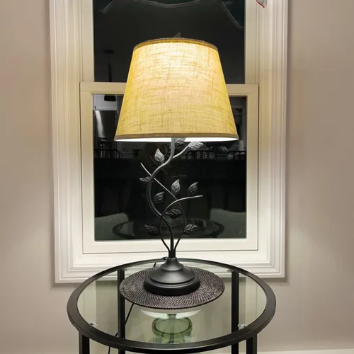 Miniatura 8 de Kira Home Ambrose - Lámpara de mesa rústica de 31 pulgadas con pantalla de tela imperio beige, luz de mesa tradicional de vid negra con bombilla LED