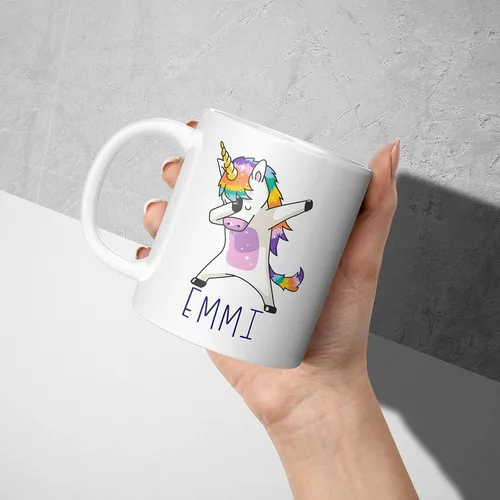 Miniatura 6 de Tazas de café personalizadas, taza de café de unicornio Dabbing con nombre, 11 onzas, regalos de unicornio personalizados