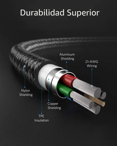 Miniatura 3 de Anker Cable Nuevo de Nylon USB C a Lightning, Certificado Apple MFi para iPhone 14 Series y Más (6 pies, negro)