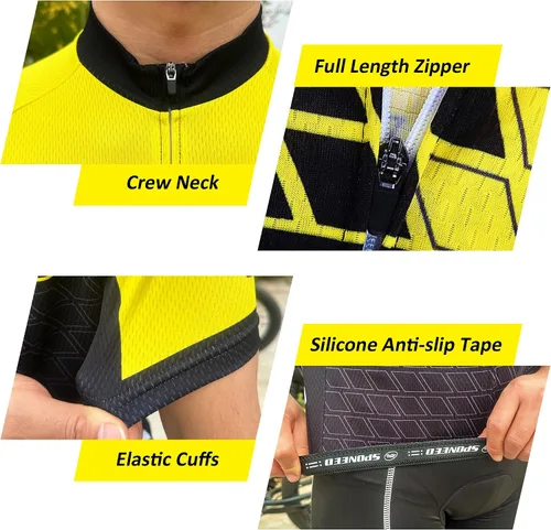 Miniatura 6 de Camiseta de ciclismo de manga corta para hombre, camisetas de ciclismo de carretera que absorben la humedad