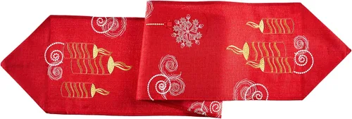 Violet Linen Patrón navideño navideño de Navidad con diseño de glorias navideñas, jacquard bordado de poliéster, para fiesta, cocina, comedor,