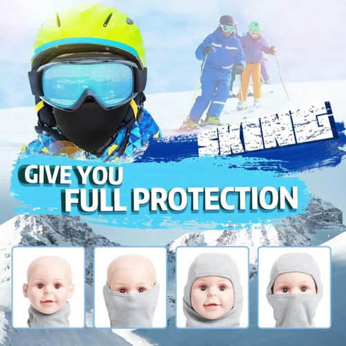 Miniatura 3 de KOOLSOLY Pasamontañas para niños calentador facial con sombrero de invierno para clima frío máscara de esquí para niños y niñas