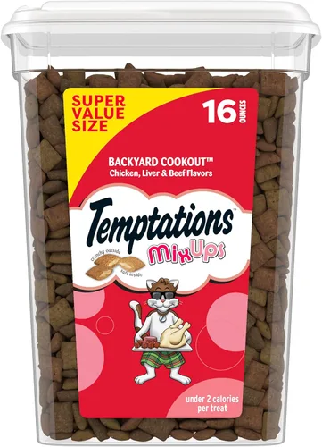 TEMPTATIONS MixUps Sabor Cocina del Patio Trasero Golosinas para Gatos Crujientes y Blandas, 16 oz