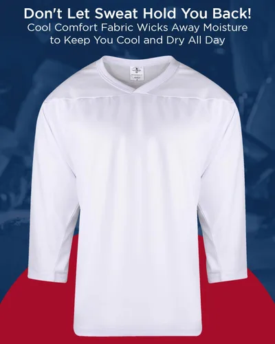 Miniatura 4 de Exxact Sports Hockey Jerseys for Men, Hockey Practice Jersey Adult, Full Sleeve Hockey Blank Jersey, Ice Hockey Jersey