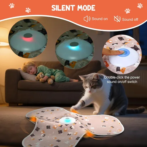 Miniatura 3 de Juguetes interactivos para gatos de interior Adulto con cola de pluma, sonidos de ratón conmutables, juguetes de enriquecimiento para gatitos