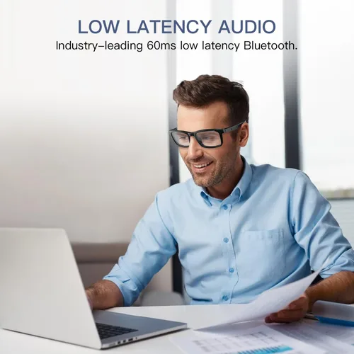 Miniatura 7 de Lentes inteligentes, gafas Bluetooth con luz azul, micrófono y altavoces integrados, música de oído abierto y llamadas manos libres, compatibilidad