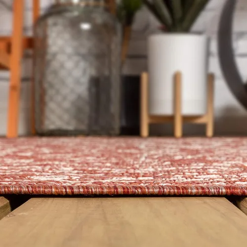 Miniatura 9 de JONATHAN Y Boho Medallion Alfombra de Área para Interiores y Exteriores 3 x 5 pies Rojo/Taupe, Malta Tejido Texturizado para Patio Trasero, Patio