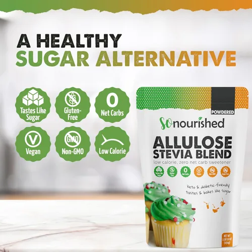 Miniatura 3 de So Nourished Stevia con edulcorante de alulosa en polvo, sustituto de azúcar 1:1, Keto - 0 calorías, 0 carbohidratos netos, sin OMG