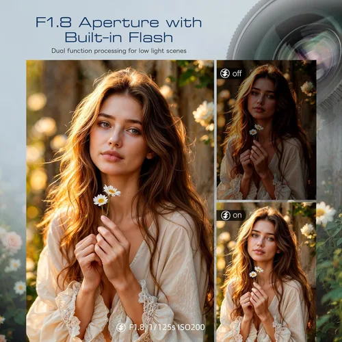 Miniatura 6 de Cámaras digitales de 5K y 64MP para fotografía y video, cámara de vlogging para YouTube, cámara compacta con tarjeta TF de 32 GB, WiFi y lente gran