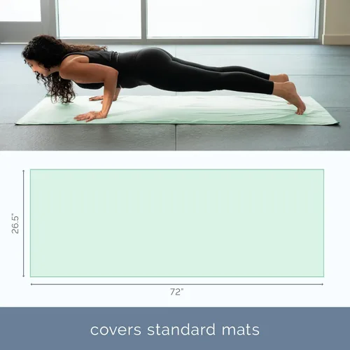 Miniatura 6 de S&T INC. Toalla de esterilla de yoga, toalla de secado rápido, suave y absorbente para gimnasio, pilates y esterilla de yoga caliente, paquete de 2