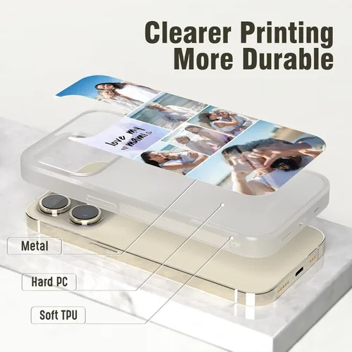 Miniatura 3 de Fundas de teléfono personalizables con diseño de texto, fotos y empalme, regalos para mujeres, familia, madre, aplicable con iPhone 11, 12, 13, 14
