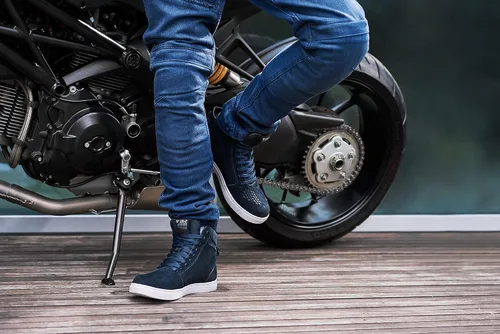 Miniatura 3 de SHIMA SX-2 EVO - Zapatos de motocicleta para hombre, transpirables, de cuero reforzado, zapatos para la calle con soporte para el tobillo, suela Azul