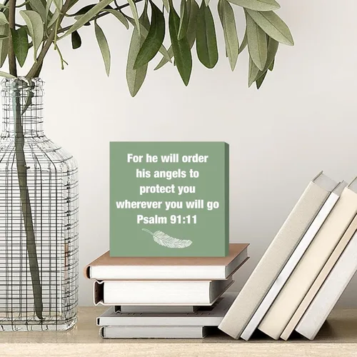 Miniatura 4 de Accesorios de escritorio de oficina verde salvia, letrero de decoración cristiana, regalos religiosos para mujeres, versículos bíblicos, regalo