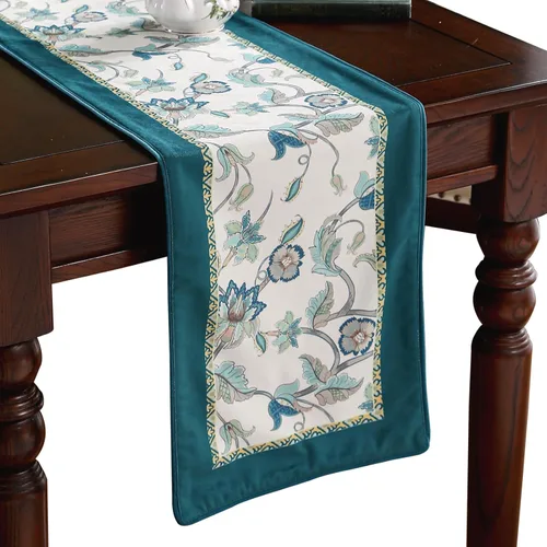 Miniatura 18 de patdrea Camino de mesa de terciopelo francés estilo granja para decoración del hogar, cocina, comedor, fiestas, cenas familiares, boda 12"*63