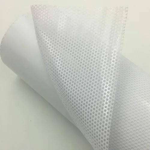 Miniatura 2 de Rollo de película de vinilo perforado para ventana, color blanco, unidireccional, para privacidad, autoadhesivo, para faros delanteros, 11.8 x 42.1