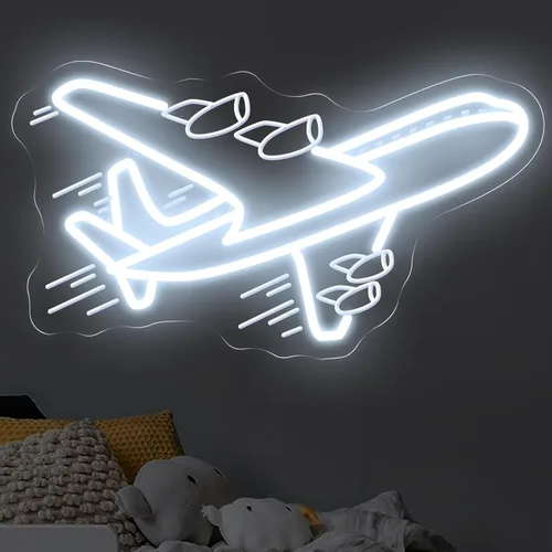 Miniatura 12 de Airplane Neon Sign, Airplane Wall Decor, Air plane Wall Art, Aviation Light Sign, Gift for Kid, Air Plane Wall Decor for Home Bar, 16.5"x9.3", Blue