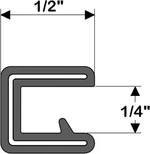 Miniatura 2 de TACO Metals Taco Marine V30-1008B25-1 Flex Trim - 1/2" x 25' con apertura de 1/4", negro