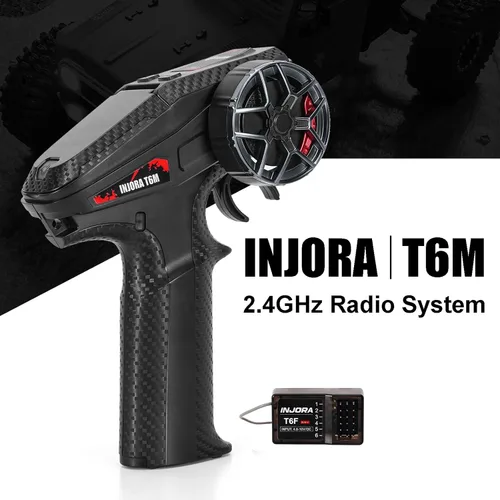 Miniatura 2 de INJORA INT-T6M 2.4GHz Transmisor de Radio Digital Micro Control Remoto con Receptor de 6 Canales para Actualización de 1/24 1/18 RC (T6M)