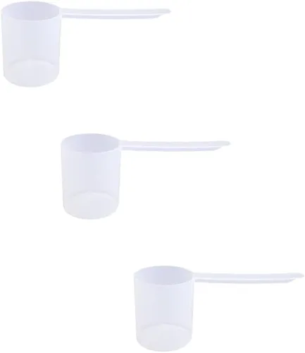 Miniatura 72 de Conjunto de 5 cucharas medidoras de plástico, 6 cucharadas (90 cc 3/8 taza 3 oz. 90 mL) con mango largo para polvos, gránulos, café, comida