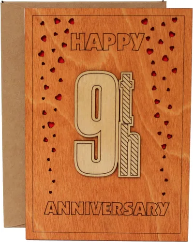 Miniatura 7 de Tarjeta de aniversario de 10 años de madera con soporte. 10 años, décima, diez años, tarjetas de aniversario de boda de aluminio para ella, esposa