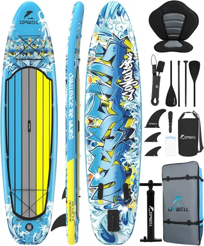 Miniatura 11 de UPWELL Tabla de Paddle Inflable de 10'6"/11'/11'6", Stand Up Paddleboard para Jóvenes y Adultos, Diseño Estable, Accesorios Premium de SUP, Mochila